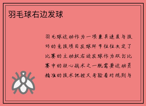 羽毛球右边发球